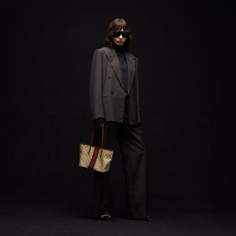 2026 Dark Brown GG Canvas Tote Bag 875236 FAF79 8547