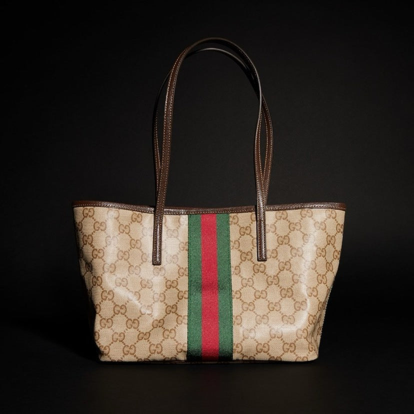 2026 Dark Brown GG Canvas Tote Bag 875236 FAF79 8547