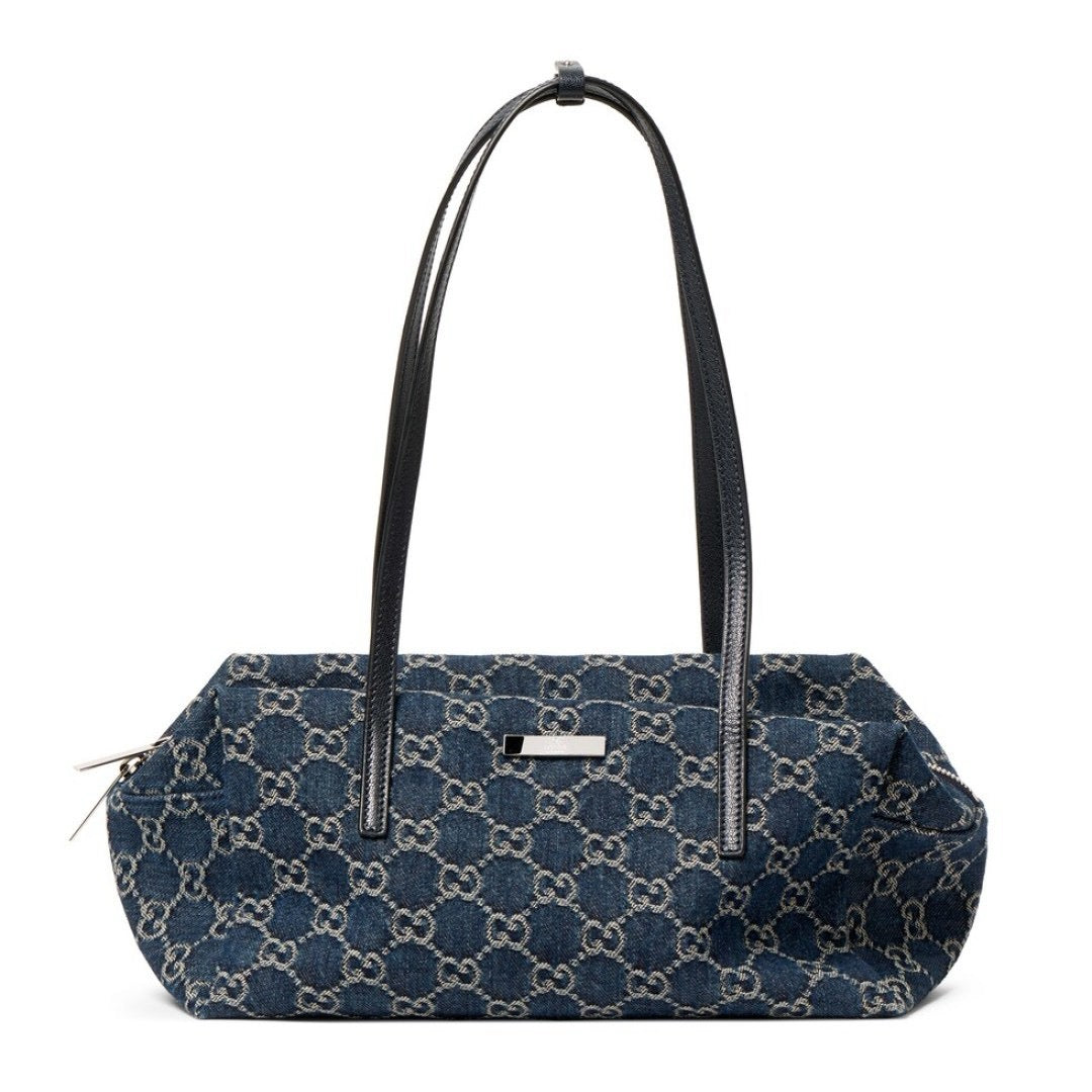2026 Medium Boston Bag in Dark Blue Washed GG Denim 875228 FAF8V 4042