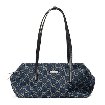 2026 Medium Boston Bag in Dark Blue Washed GG Denim 875228 FAF8V 4042