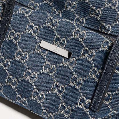 2026 Medium Boston Bag in Dark Blue Washed GG Denim 875228 FAF8V 4042