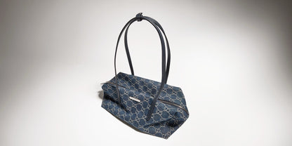 2026 Medium Boston Bag in Dark Blue Washed GG Denim 875228 FAF8V 4042
