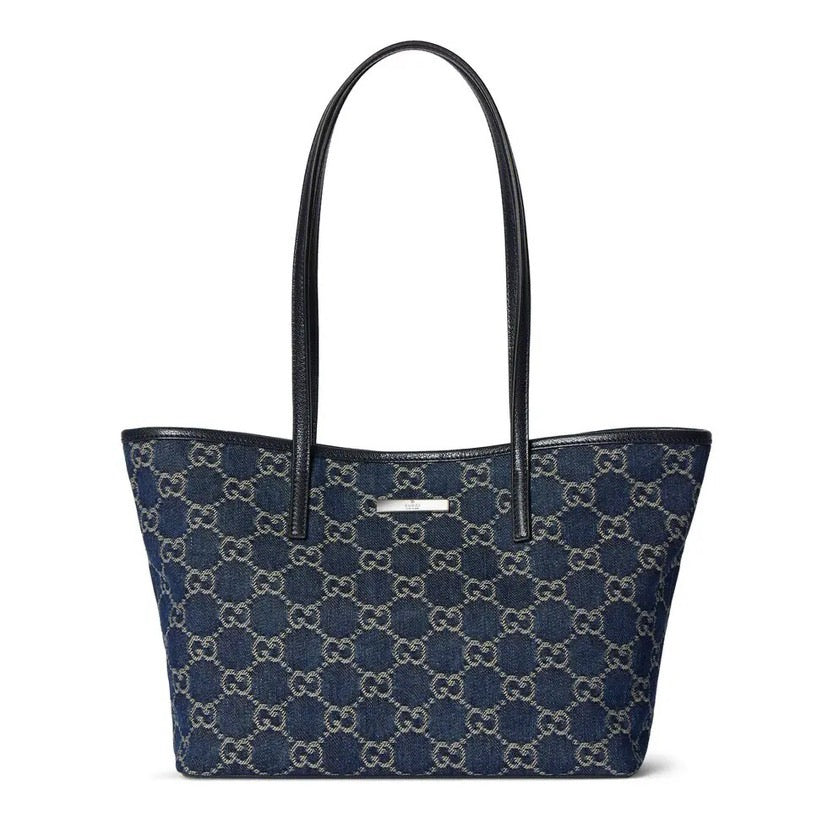 2026 Small Blue Washed GG Denim Tote Bag 875236 FAF8V 4042