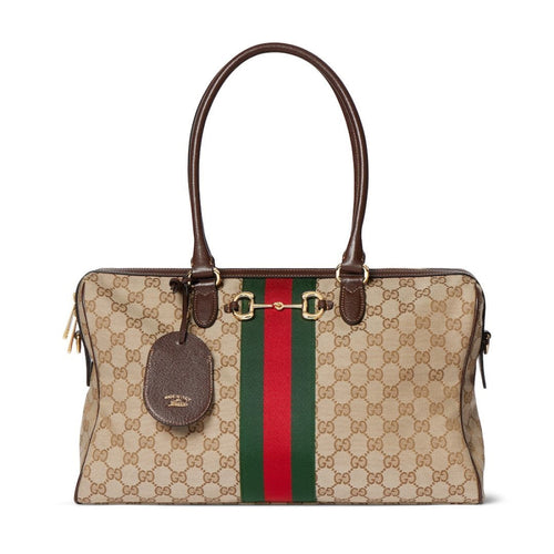 2026 Large Brown GG Canvas Boston Bag 866734 FAFV9 9653