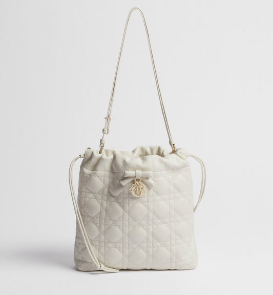 2026 Mini Bucket Bag Latte Woven Lambskin S2611OUQA_M030