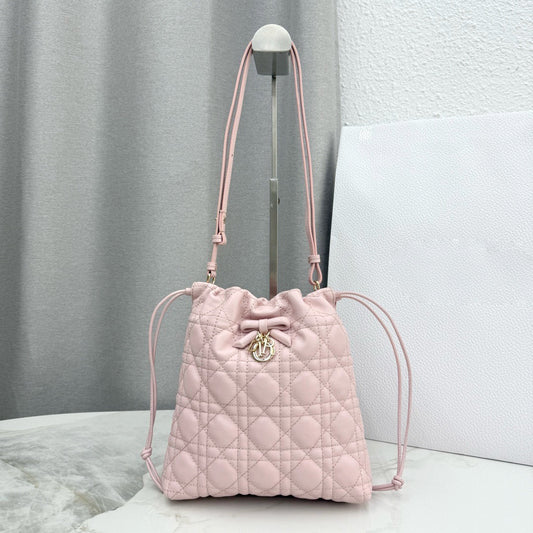 2026 Mini Bucket Bag Soupir Pink Cannage Lambskin S2611OUQA_M19N