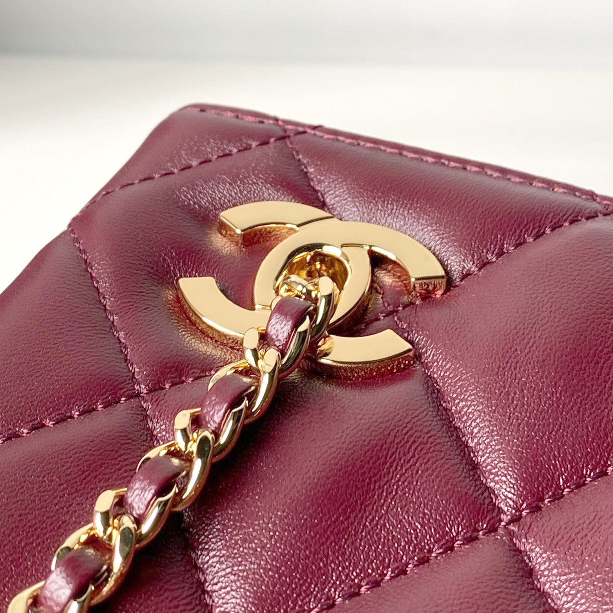 2026 Classic Small Tote from the Spring/Summer 2026 Collection: Dark Burgundy Soft Lambskin AS6248-B24030-U8393