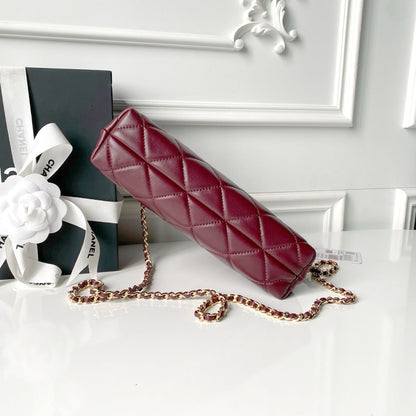 2026 Classic Small Tote from the Spring/Summer 2026 Collection: Dark Burgundy Soft Lambskin AS6248-B24030-U8393