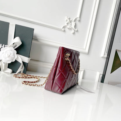 2026 Classic Small Tote from the Spring/Summer 2026 Collection: Dark Burgundy Soft Lambskin AS6248-B24030-U8393