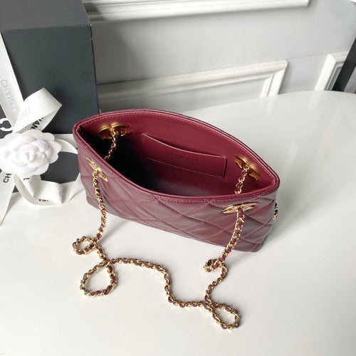 2026 Classic Small Tote from the Spring/Summer 2026 Collection: Dark Burgundy Soft Lambskin AS6248-B24030-U8393