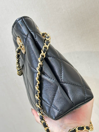 2026 Spring/Summer Collection Small Tote Bag in Black Fine Lambskin AS6248-B24030-94305