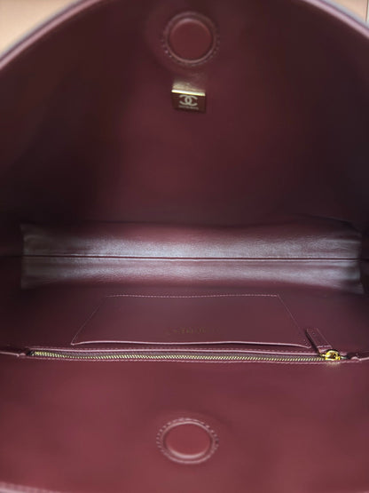 2026 Spring/Summer Collection Large Tote Bag in Deep Burgundy Fine Lambskin AS6241 B24030 U7793