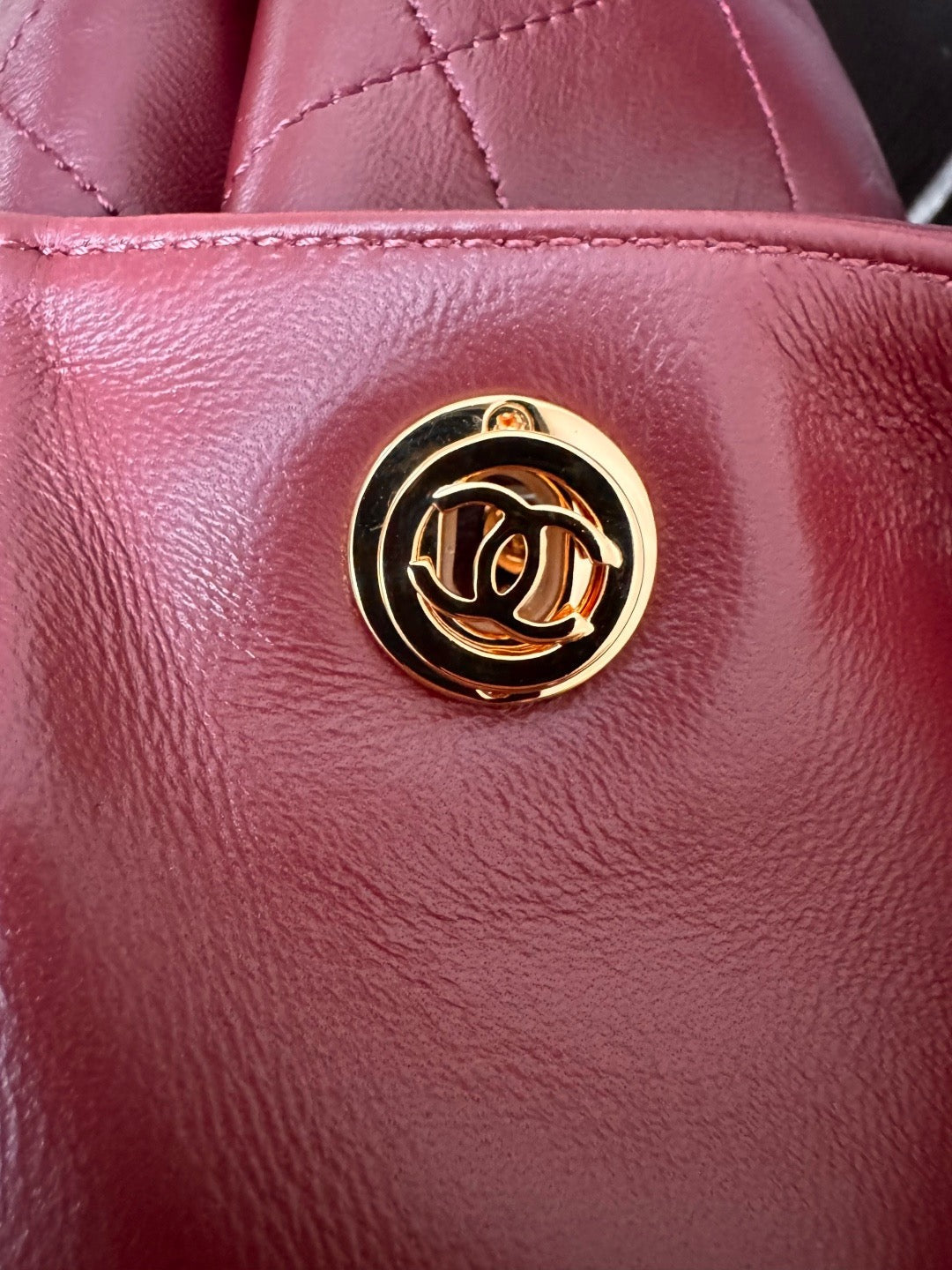 2026 Spring/Summer Collection Large Tote Bag in Deep Burgundy Fine Lambskin AS6241 B24030 U7793