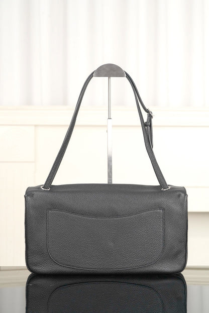 2026 Spring/Summer 2026 Collection Large Flap Bag in Black Grained Calfskin AS6231-B24008-94305