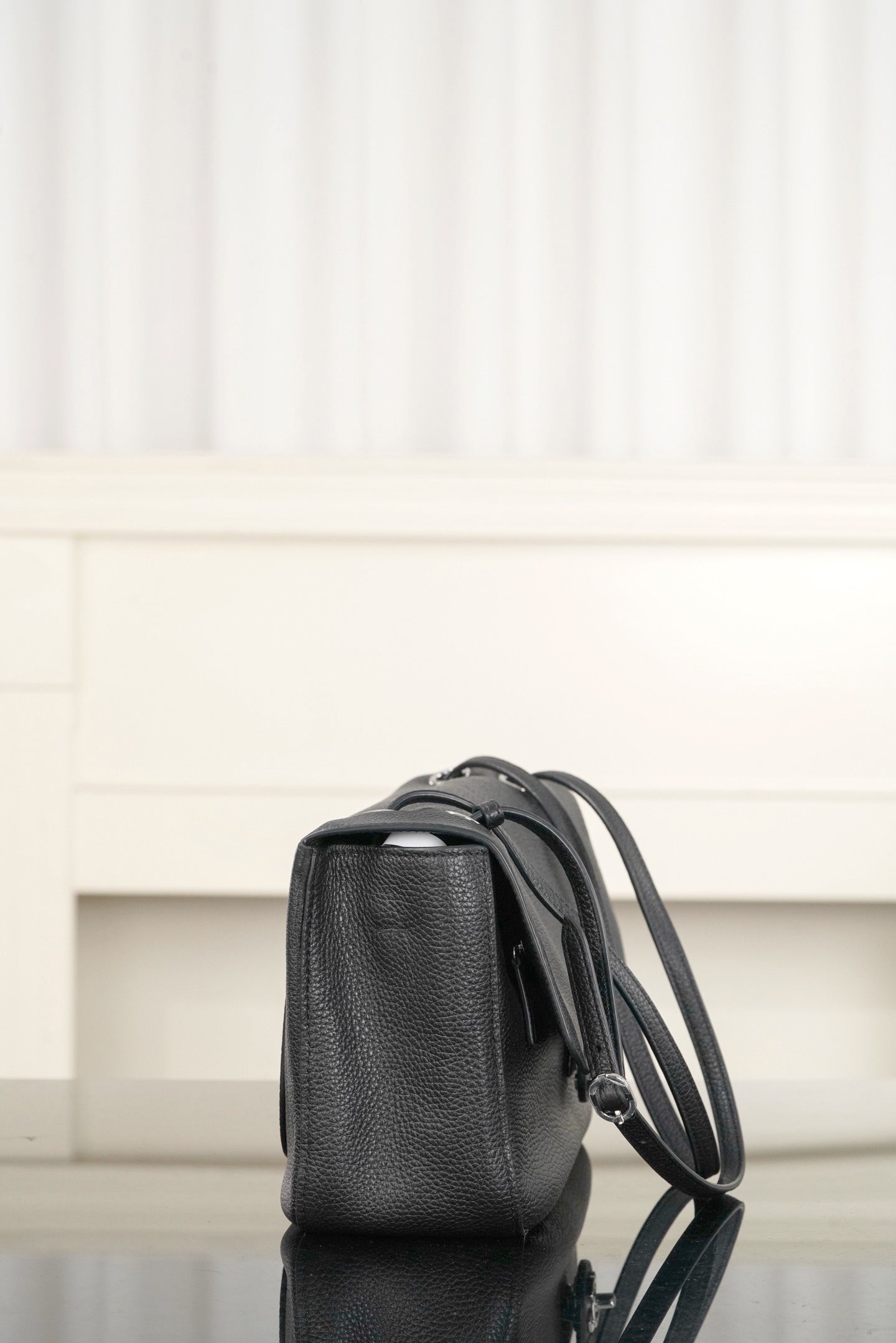 2026 Spring/Summer 2026 Collection Large Flap Bag in Black Grained Calfskin AS6231-B24008-94305