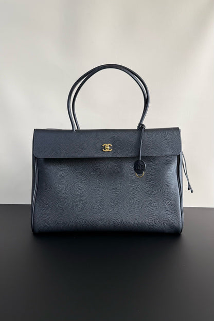 2026 Large Shopping Bag - Black Premium Grained Calfskin Tote AS6289 B24248 94305