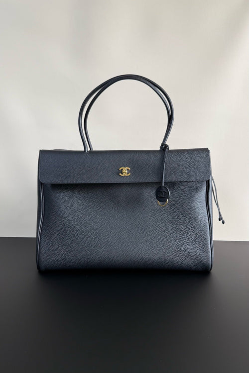 2026 Large Shopping Bag - Black Premium Grained Calfskin Tote AS6289 B24248 94305