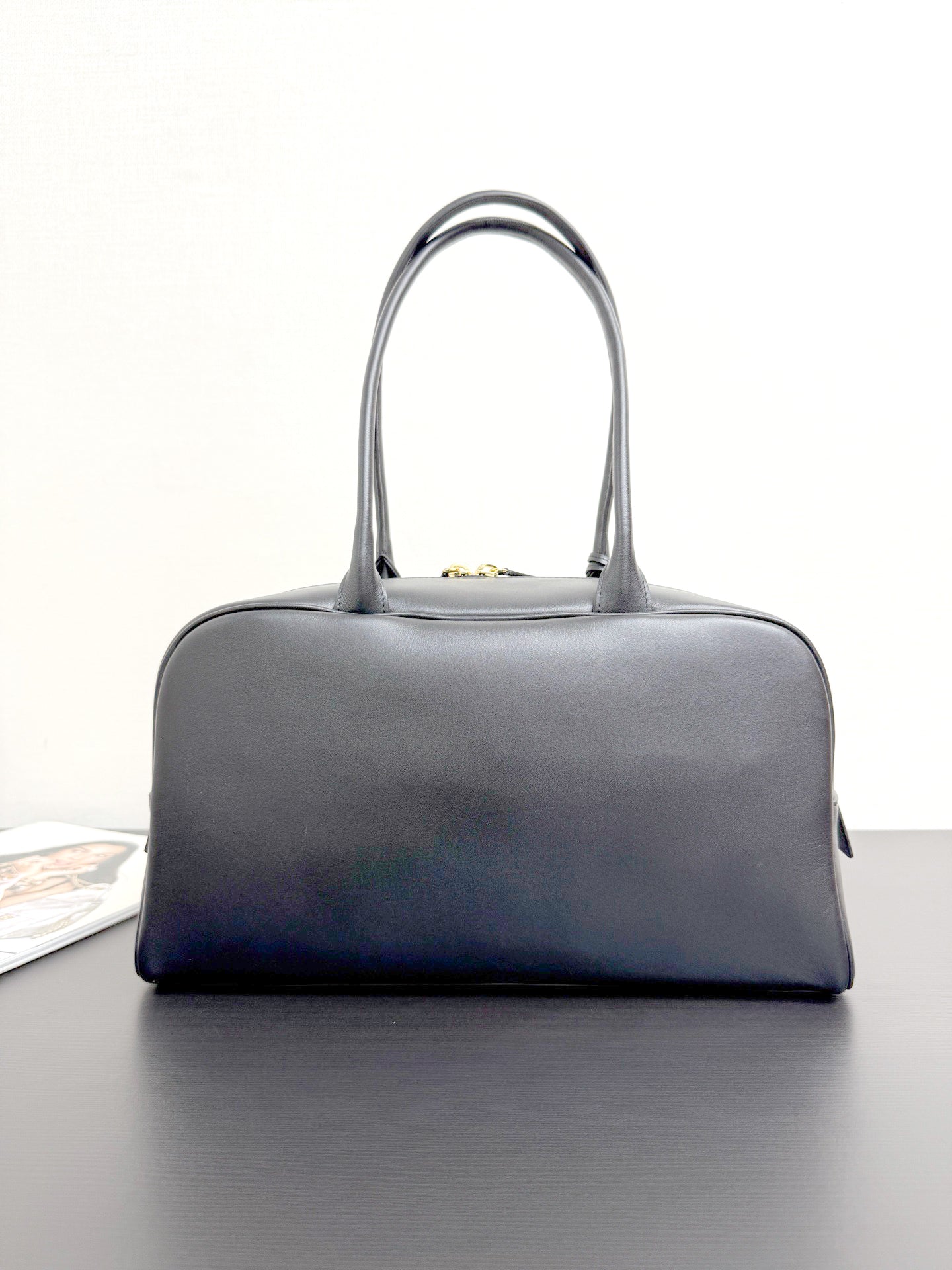 2026 Large Bowling Bag, Black Full-Grain Calfskin AS6211 B23874 94305