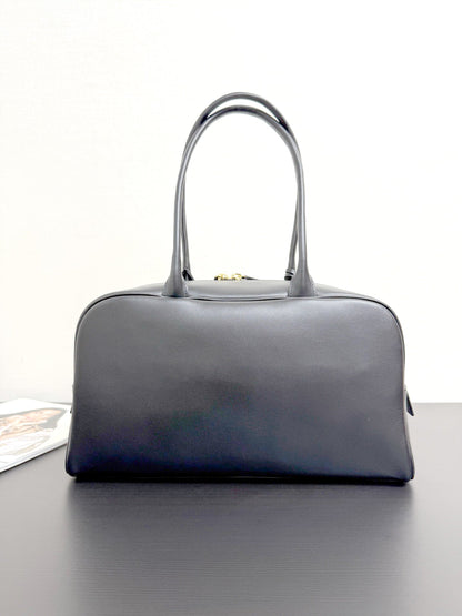 2026 Large Bowling Bag, Black Full-Grain Calfskin AS6211 B23874 94305