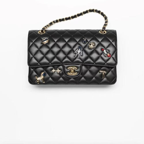 2026 Medium Black Quilted Lambskin 11.12 Flap Bag A01112 B24048 94305