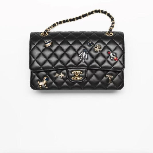 2026 Medium Black Quilted Lambskin 11.12 Flap Bag A01112 B24048 94305