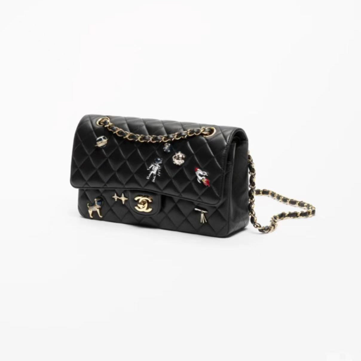 2026 Medium Black Quilted Lambskin 11.12 Flap Bag A01112 B24048 94305