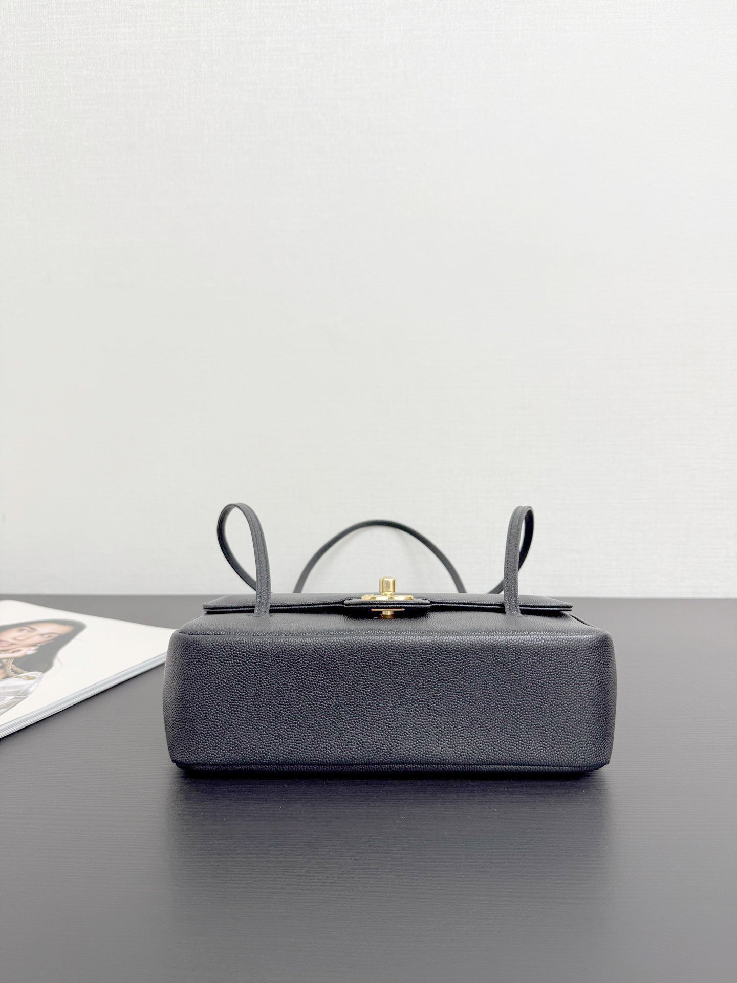 2026 Preppy Coco Small Flap Bag in Black Shiny Grained Calfskin AS6130 B23483 94305