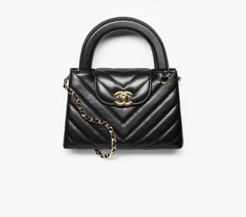 2026 Mini Shopping Bag in Black Shiny Lambskin AS4416 B23757 94305