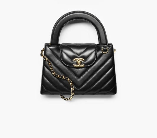 2026 Mini Shopping Bag in Black Shiny Lambskin AS4416 B23757 94305
