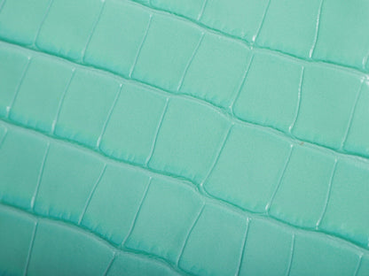 2026 Small Shopping Bag in Mint Green Crocodile-Embossed Calfskin AS6243 B24144 U8385