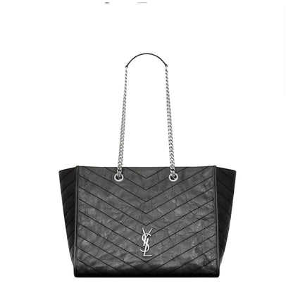 2026 Niki Tote Bag in Black Vintage-Finished Crinkled Calfskin 8711510EN041000