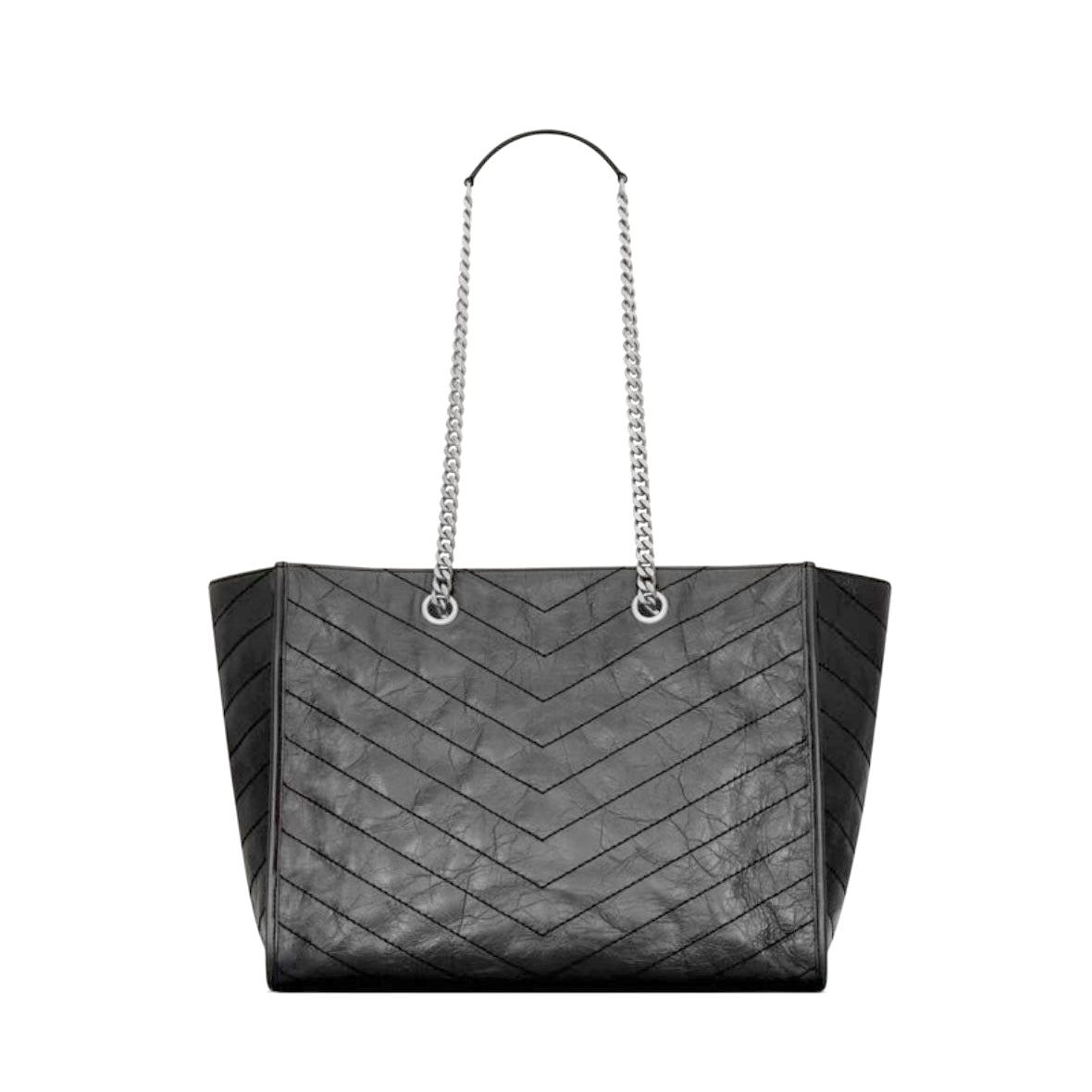 2026 Niki Tote Bag in Black Vintage-Finished Crinkled Calfskin 8711510EN041000
