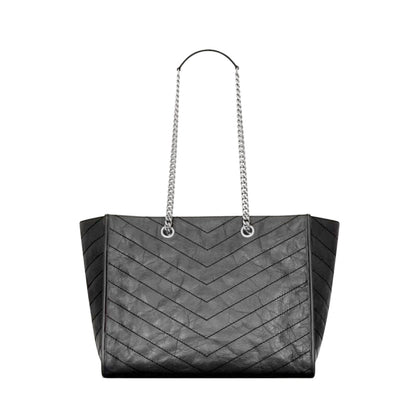 2026 Niki Tote Bag in Black Vintage-Finished Crinkled Calfskin 8711510EN041000