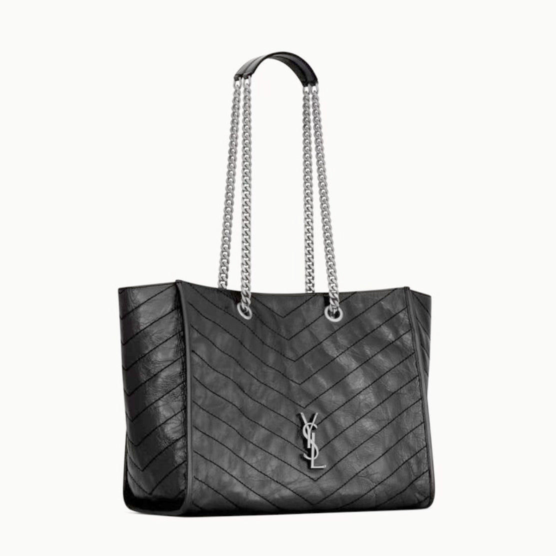 2026 Niki Tote Bag in Black Vintage-Finished Crinkled Calfskin 8711510EN041000