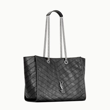 2026 Niki Tote Bag in Black Vintage-Finished Crinkled Calfskin 8711510EN041000