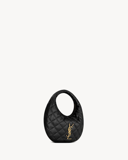 2026 Icarino Black Quilted Nappa Leather Handbag 851689AAANG1000