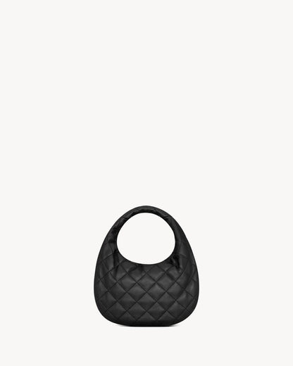 2026 Icarino Black Quilted Nappa Leather Handbag 851689AAANG1000