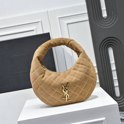 2026 ICARINO Brown Quilted Suede Tote Bag 8516891U8071632