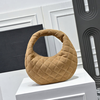 2026 ICARINO Brown Quilted Suede Tote Bag 8516891U8071632