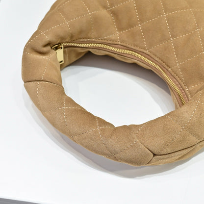 2026 ICARINO Brown Quilted Suede Tote Bag 8516891U8071632