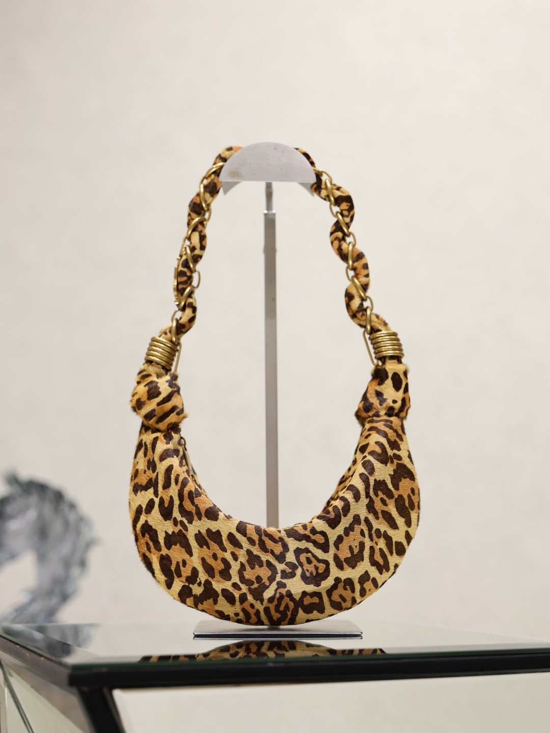 2026 Amalia Mini Leopard-Print Calf Hair/Pony Hair Tote 862558AAGIK2874