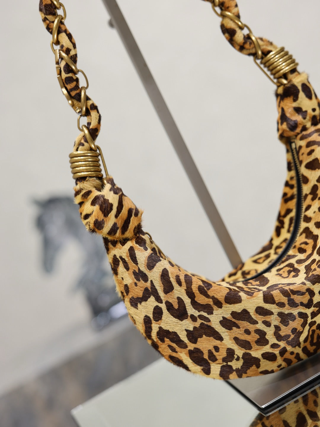 2026 Amalia Mini Leopard-Print Calf Hair/Pony Hair Tote 862558AAGIK2874