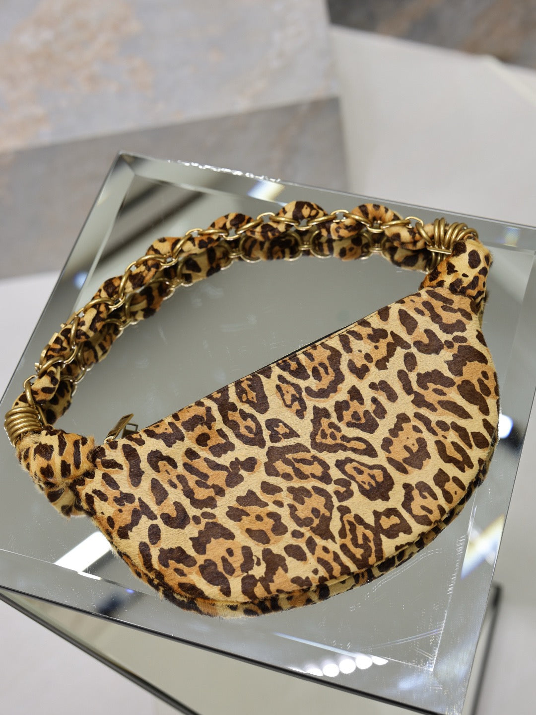 2026 Amalia Mini Leopard-Print Calf Hair/Pony Hair Tote 862558AAGIK2874