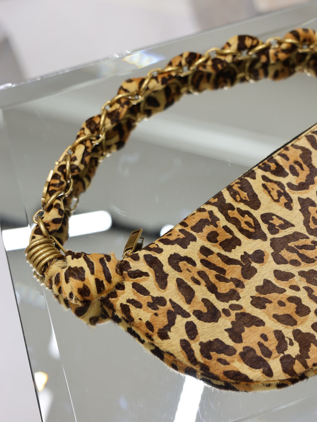 2026 Amalia Mini Leopard-Print Calf Hair/Pony Hair Tote 862558AAGIK2874