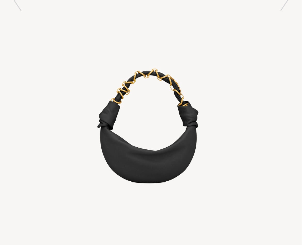 2026 Amalia Black Mini Lambskin Hobo Bag 862558AACX71000