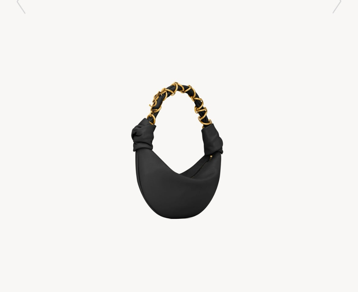 2026 Amalia Black Mini Lambskin Hobo Bag 862558AACX71000