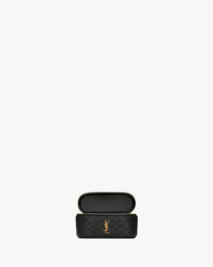 2026 Gaby Black Quilted Lambskin Makeup Bag 7667311EL071000