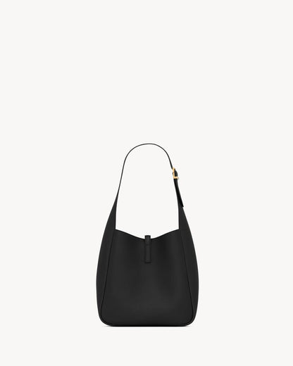 2026 Small Le 5 À 7 Supple Black Soft Leather Hobo Bag 713938AAAUQ1000