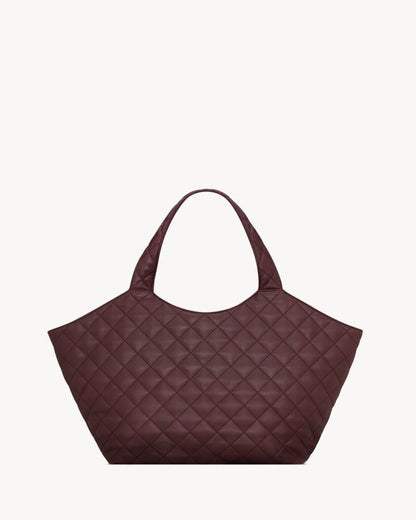 2026 ICARE Burgundy Quilted Lambskin Extra-Large Tote Bag 858191AAANG6195