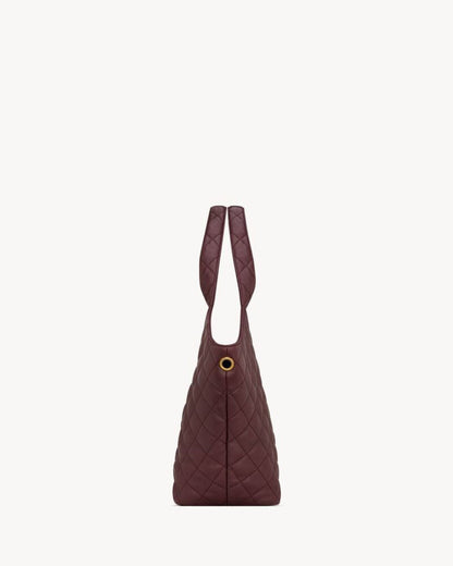 2026 ICARE Burgundy Quilted Lambskin Extra-Large Tote Bag 858191AAANG6195